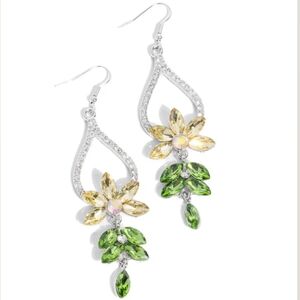 Floral Fuss Yellow Earring Dangling Fashion Jewelry Paparazzi